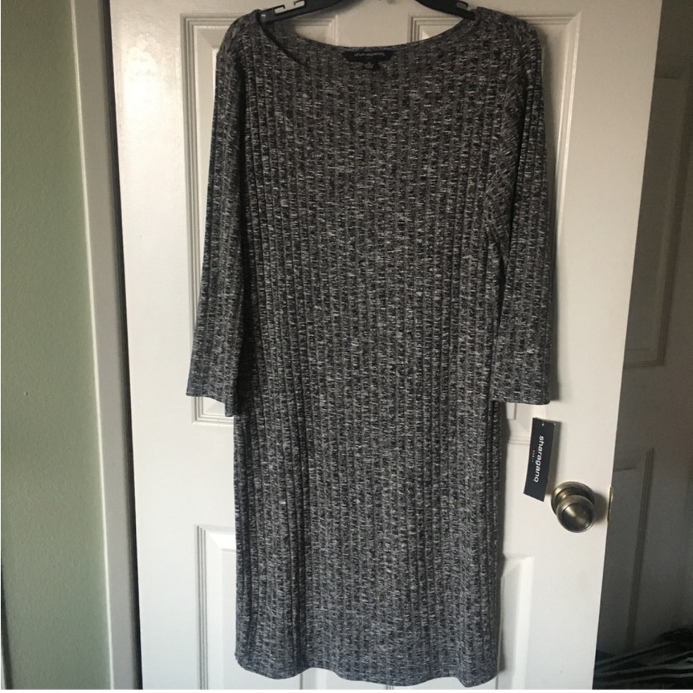 Sharagano Grey Stretch Midi Dress